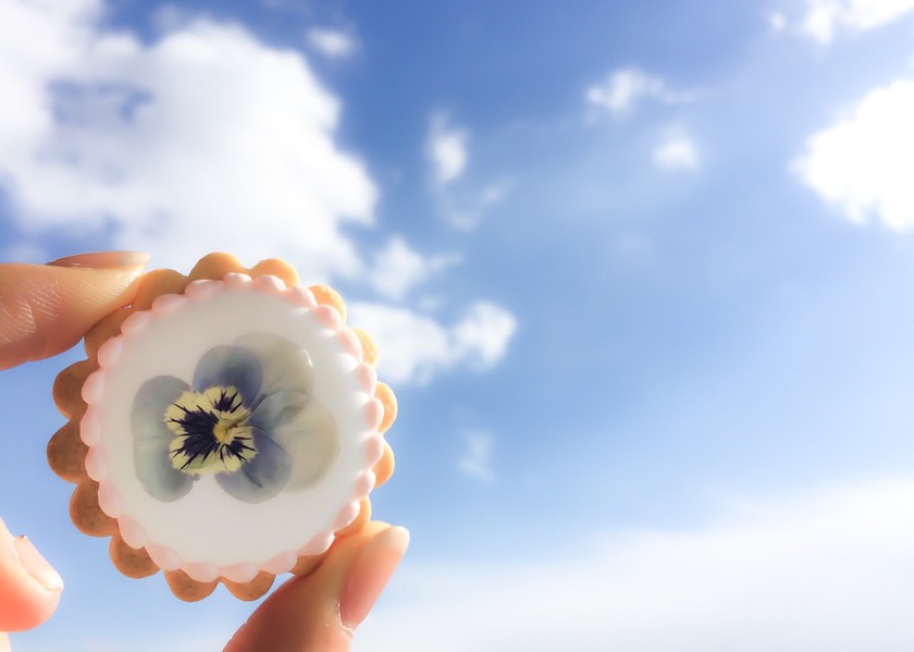 So Easy! How to Make Edible Flower Cookies Using Edible Flowers ♡にて紹介している画像