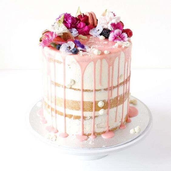 你知道像蜂蜜一样淋在煎饼上的那种♡海外风格时尚的“彩色滴落蛋糕”吗？にて紹介している画像