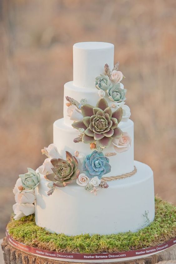 Irresistibly Cute Plumpness: The Trend of Wedding Cakes Featuring Succulents Is on the Rise!にて紹介している画像