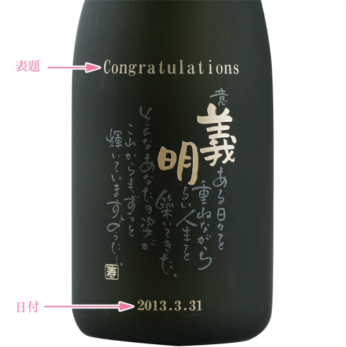 A Personalized Gift for Dear Parents: Customized Sake Featuring a Name in a Poem Will Definitely Bring Joy!にて紹介している画像