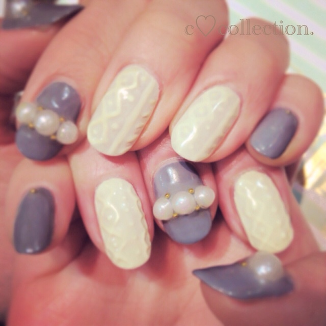 Cozy Knit Nails: Adorable Winter Manicure for Your Fingers ♬にて紹介している画像