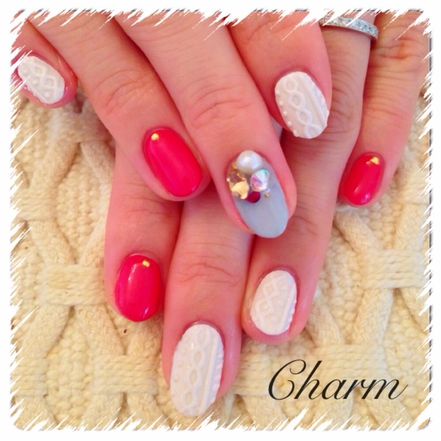 Cozy Knit Nails: Adorable Winter Manicure for Your Fingers ♬にて紹介している画像