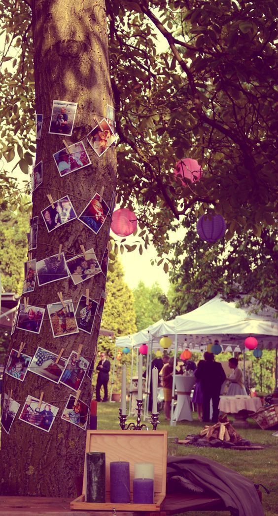 ガーデンウェディングにぴったり♡お庭の木に、写真を飾り付けする方法まとめ＊にて紹介している画像