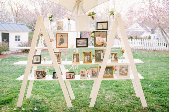 結婚式に〔梯子〕を使うと素敵って知ってた？梯子を使った、華やかなウェルカムスペース特集＊にて紹介している画像