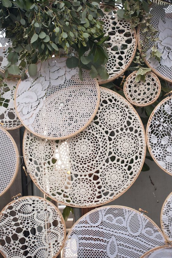 透けるレースが可愛い♡丸いフレームにレースをはさんだデコレーションが、海外で人気らしい＊にて紹介している画像