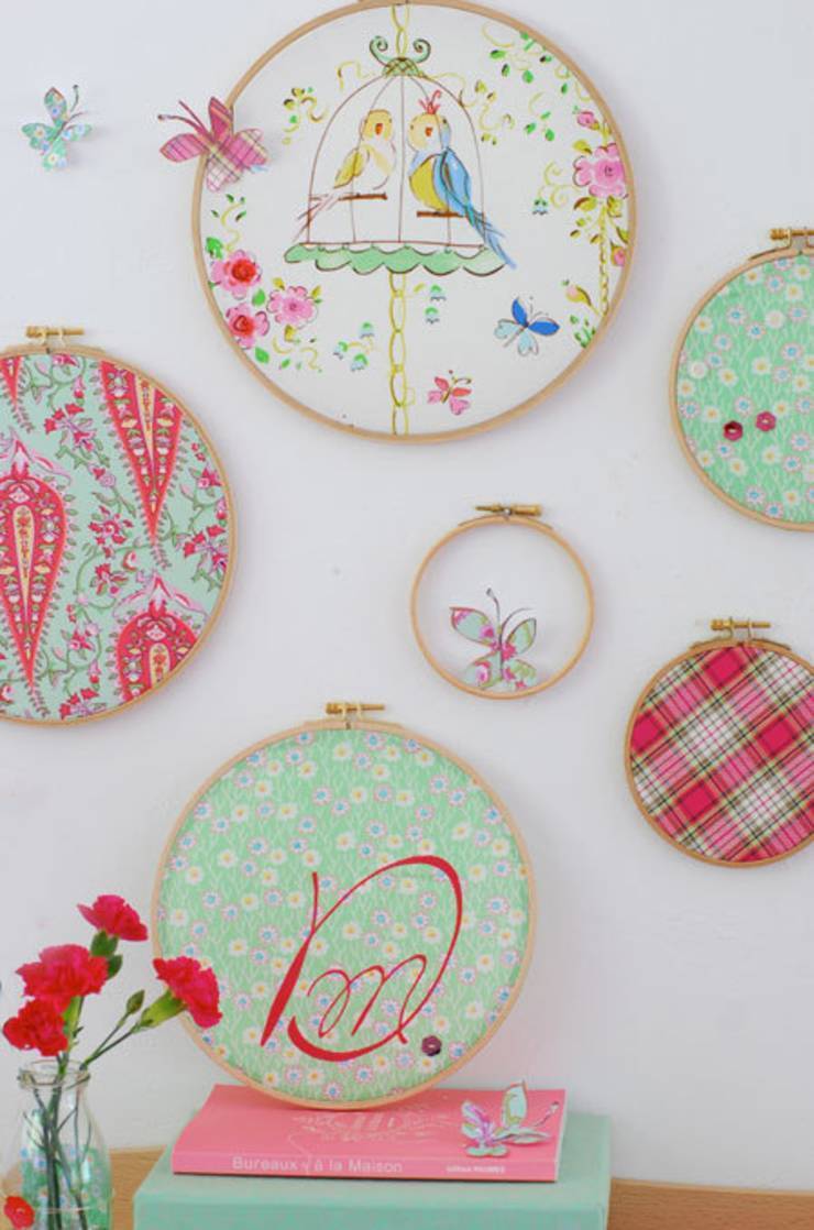 透けるレースが可愛い♡丸いフレームにレースをはさんだデコレーションが、海外で人気らしい＊にて紹介している画像