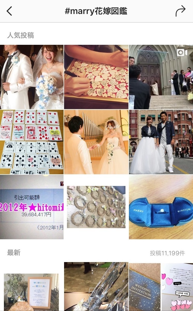 インスタグラムをやってる花嫁さん必見♡結婚式関連の写真につけたい『花嫁専用ハッシュタグ』まとめ＊にて紹介している画像