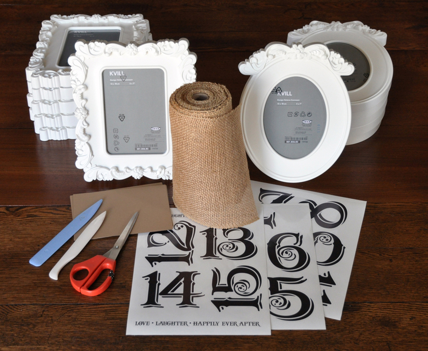 Let's 花嫁DIY♡IKEAのフォトフレームを使った、お洒落なテーブルナンバーのとーっても簡単な作り方♩にて紹介している画像