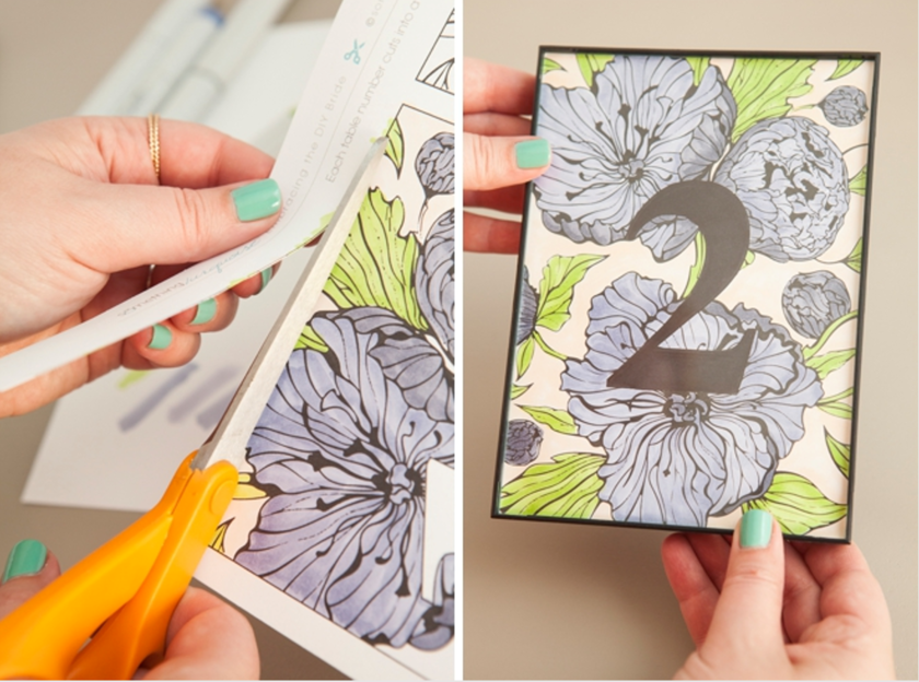 テンプレート無料！大人の塗り絵【コロリアージュ】でテーブルナンバーを簡単DIY♡にて紹介している画像