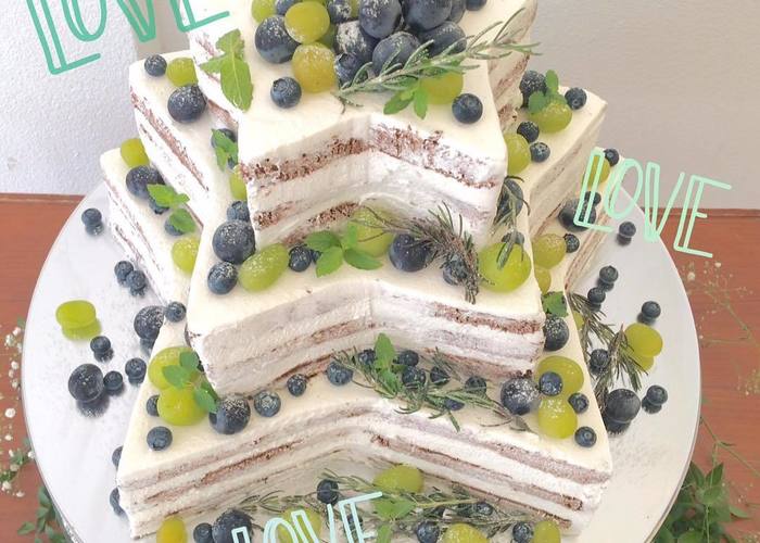 星型や色付き 可愛いネイキッドケーキのデザインまとめ Marry マリー