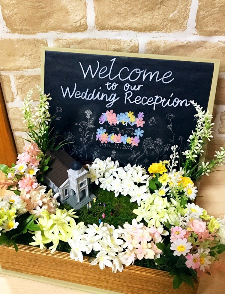 【DIY】ゲストをお出迎え♡フォトフレームで作るおしゃれ『ウェルカムボード』まとめ＊にて紹介している画像