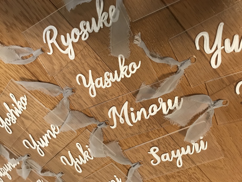 Adorable DIY Idea from Overseas: Want to Imitate the Cute Ribbon-Tied Place Cards!にて紹介している画像