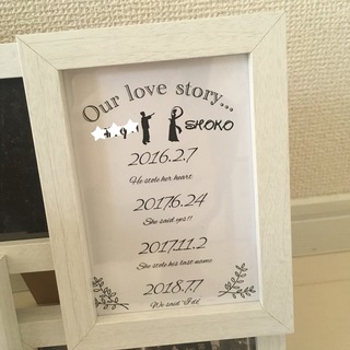 【DIY】ウェルカムスペースで記念日をお披露目＊ふたりの『ラブストーリー』を作ろう♡の画像