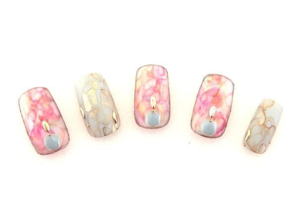 春のトレンドたらしこみネイル＊今すぐやりたいふんわり可愛い水彩画風アート♡にて紹介している画像