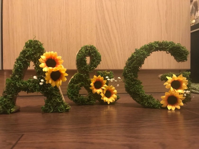 私たちらしい、オリジナル！新郎新婦の手作り〔イニシャルオブジェ〕のデザインまとめにて紹介している画像