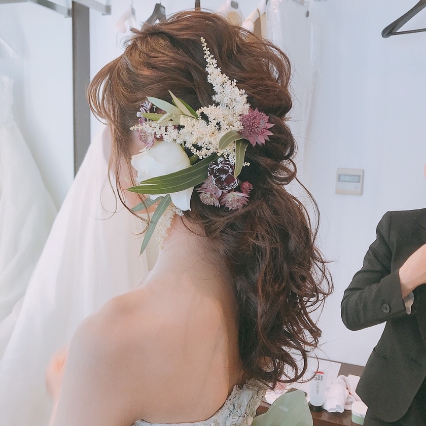 花嫁 髪型 チェンジ