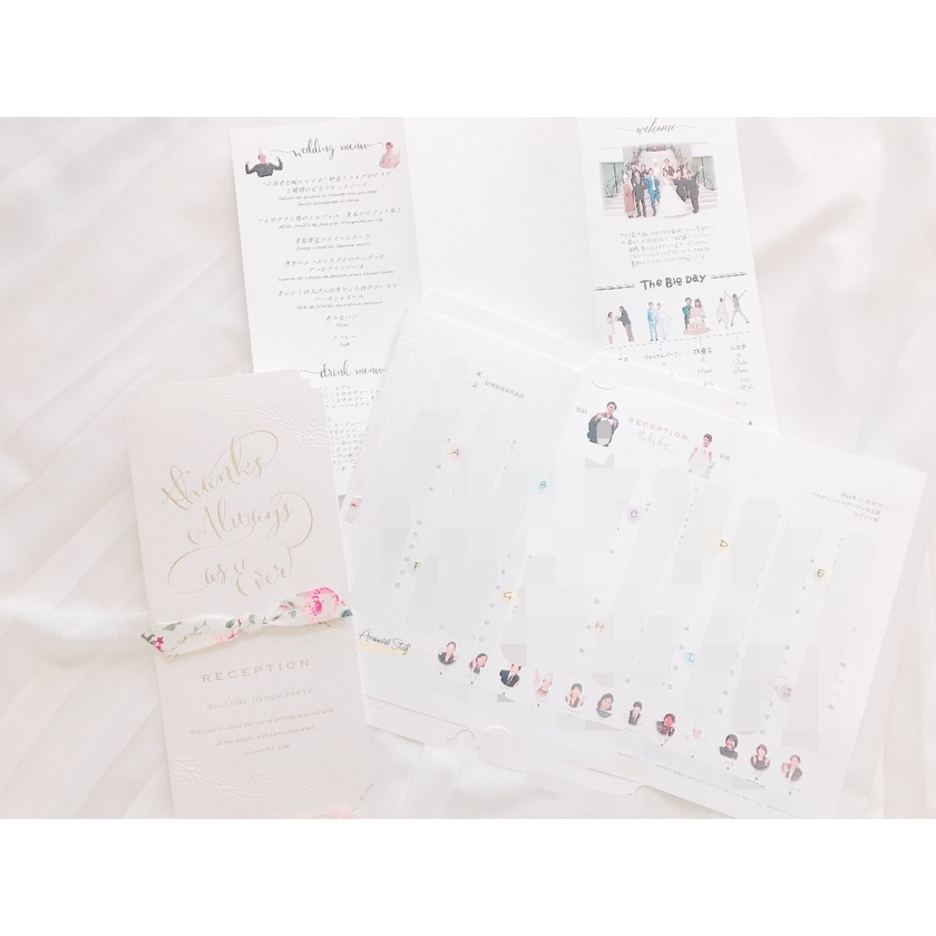 昔からの大定番！「三つ折り席次表」を作った花嫁さんのデザイン・レイアウトをチェック＊にて紹介している画像