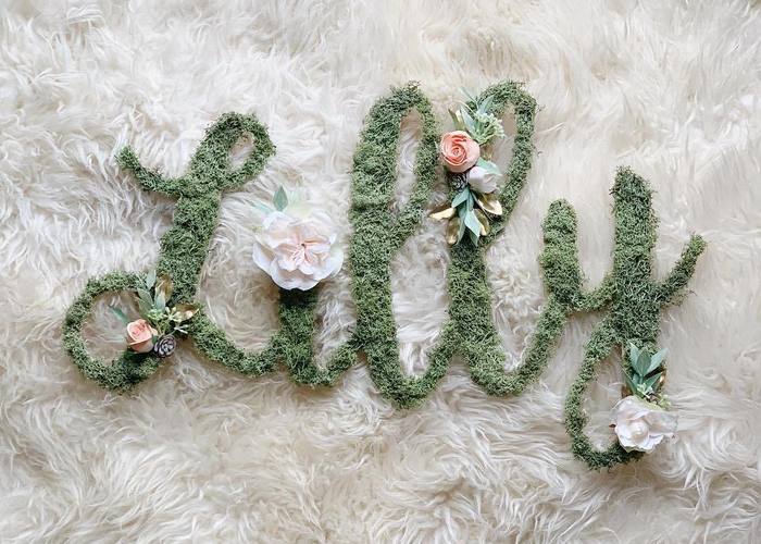 これはおしゃれ イニシャルオブジェの筆記体バージョン お名前オブジェ が流行りそう Marry マリー