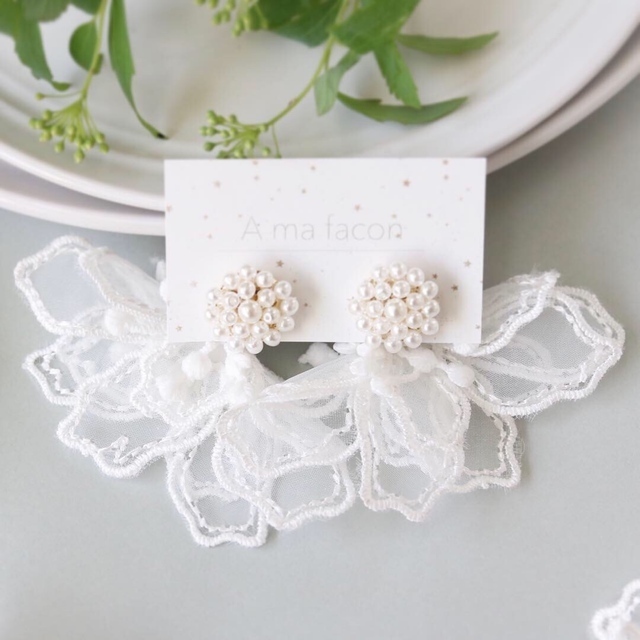 ミンネで見つけた1点もの♡特別感あふれる可愛い「イヤリング・ピアス」まとめ＊にて紹介している画像