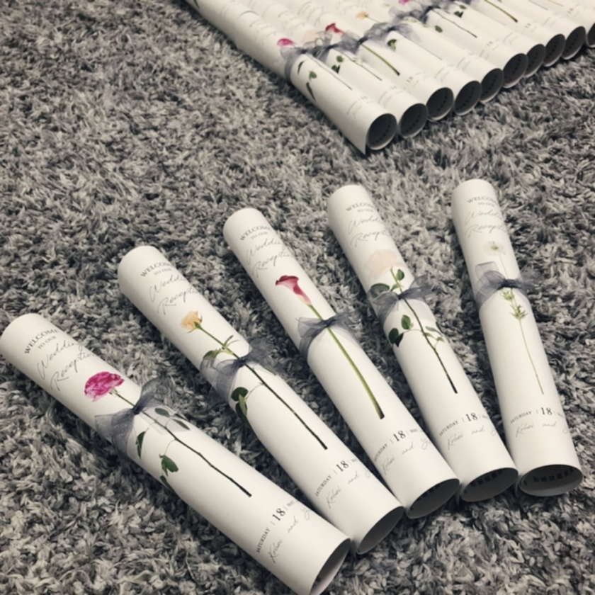 巻物風！席次表デザインはみんなやってる『くるくる席次表』が可愛くておすすめ＊にて紹介している画像