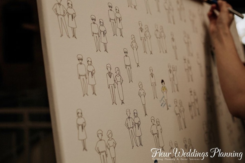 どんどんカラフルになる♡到着したゲストが塗り絵して完成するウェルカムボードのアイデア♡にて紹介している画像