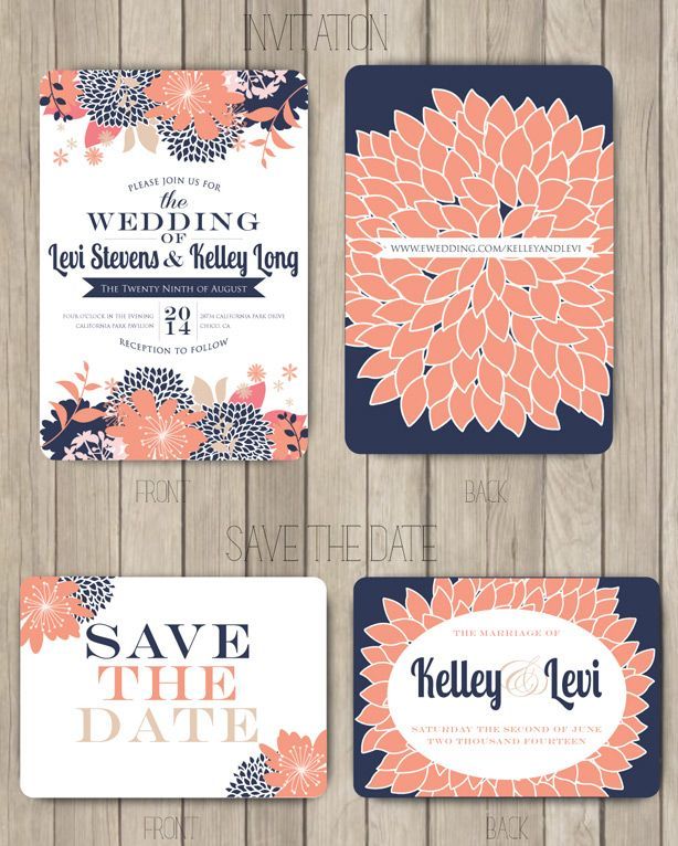 コーラル×ネイビーがはっとする可愛さ♡ケーキもテーブルデコもファッションも♡にて紹介している画像