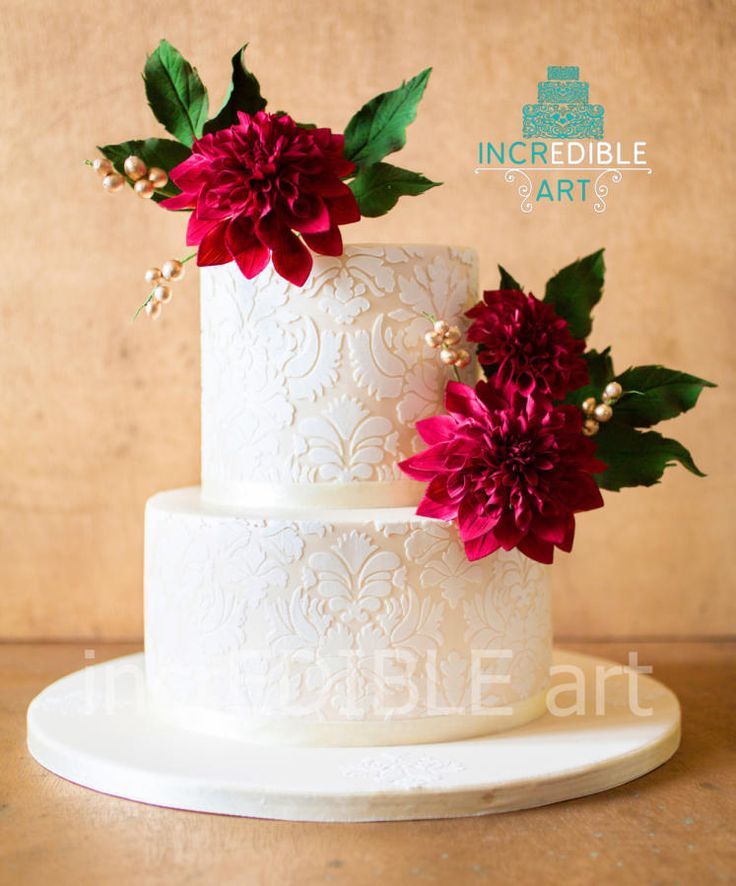 ダリアをあしらった華やかで可愛いwedding cake♡にて紹介している画像