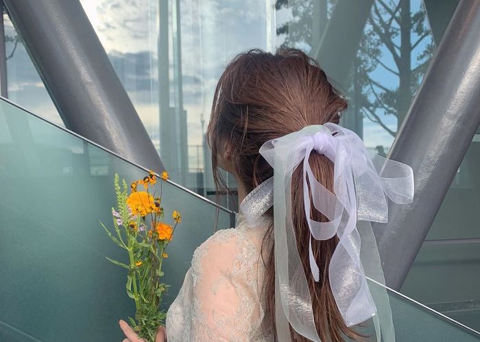 0円以下なのにこの可愛さ オーガンジーリボンをそのまま巻きつけて髪飾りにするのがおしゃれ Marry マリー