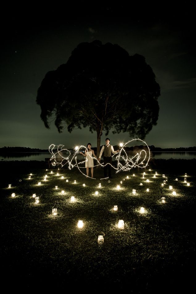 幻想的＊『ライトペインティング』で撮るウェディングフォトが魔法みたい♡にて紹介している画像