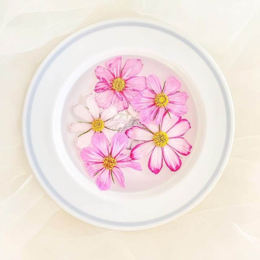 一年中仅能享受不到两个月的花卉。拥有【格桑花花束】是九月十月婚礼的特权♡にて紹介している画像