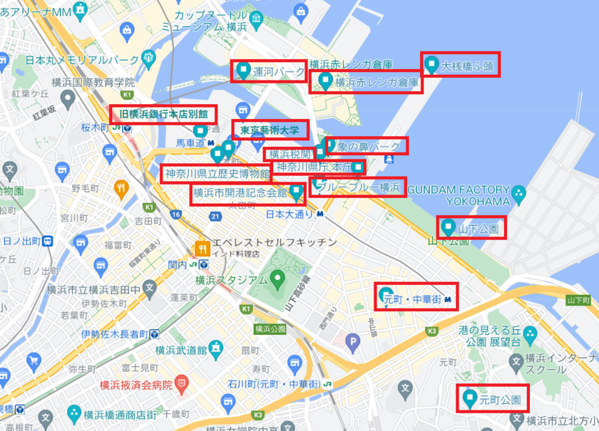 "Where Are the Beautiful Photos Taken for Pre-Weddings in Yokohama Minato Mirai? A Guide with Maps"にて紹介している画像