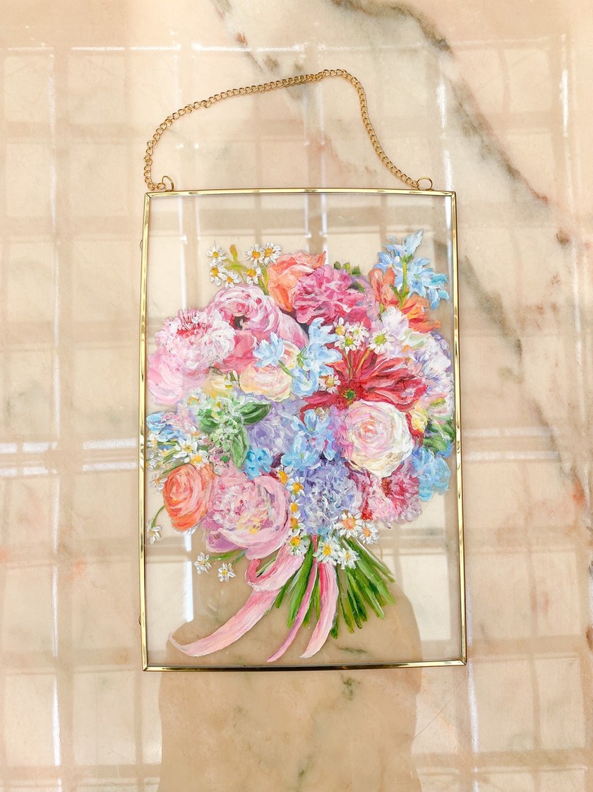 どれがお部屋に合うと思う?思い出のお花の絵を残す【絵画のアフターブーケ】のタイプは3つ♡にて紹介している画像