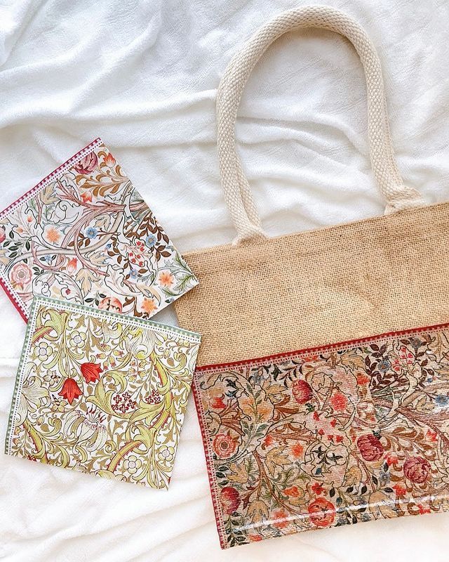 Transform into a bag like the ones sold in stores ♡ Original DIY method for the Muji staple jute bag using paper napkinsにて紹介している画像