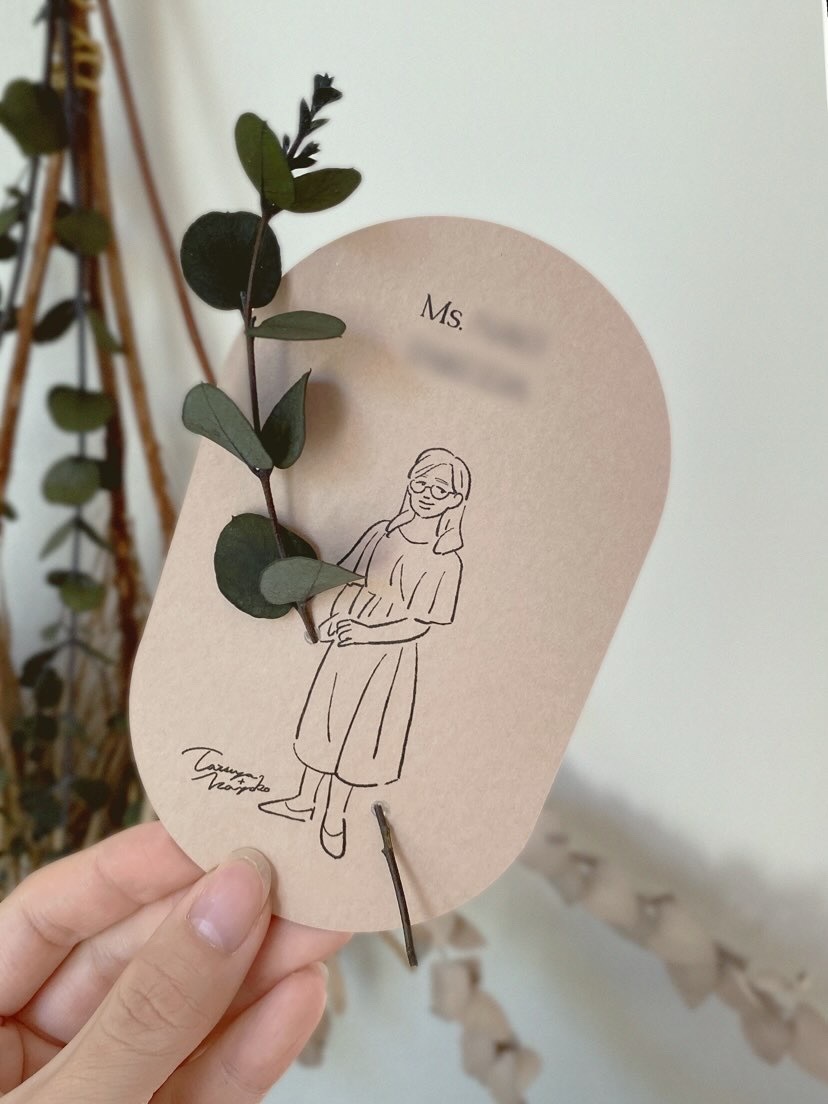 Absolutely happy when received ♡ A bride who created an illustration table card for each guest is wonderful ♡にて紹介している画像