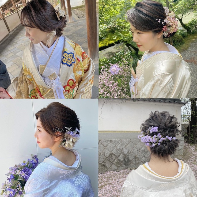 If you're planning to have a pre-shoot in traditional Japanese attire in Kyoto, I highly recommend requesting the adorable traditional hairstyle by hairstylist Chihiro Sawai!にて紹介している画像