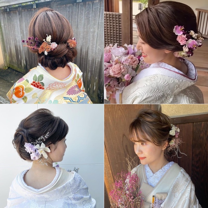If you're planning to have a pre-shoot in traditional Japanese attire in Kyoto, I highly recommend requesting the adorable traditional hairstyle by hairstylist Chihiro Sawai!にて紹介している画像