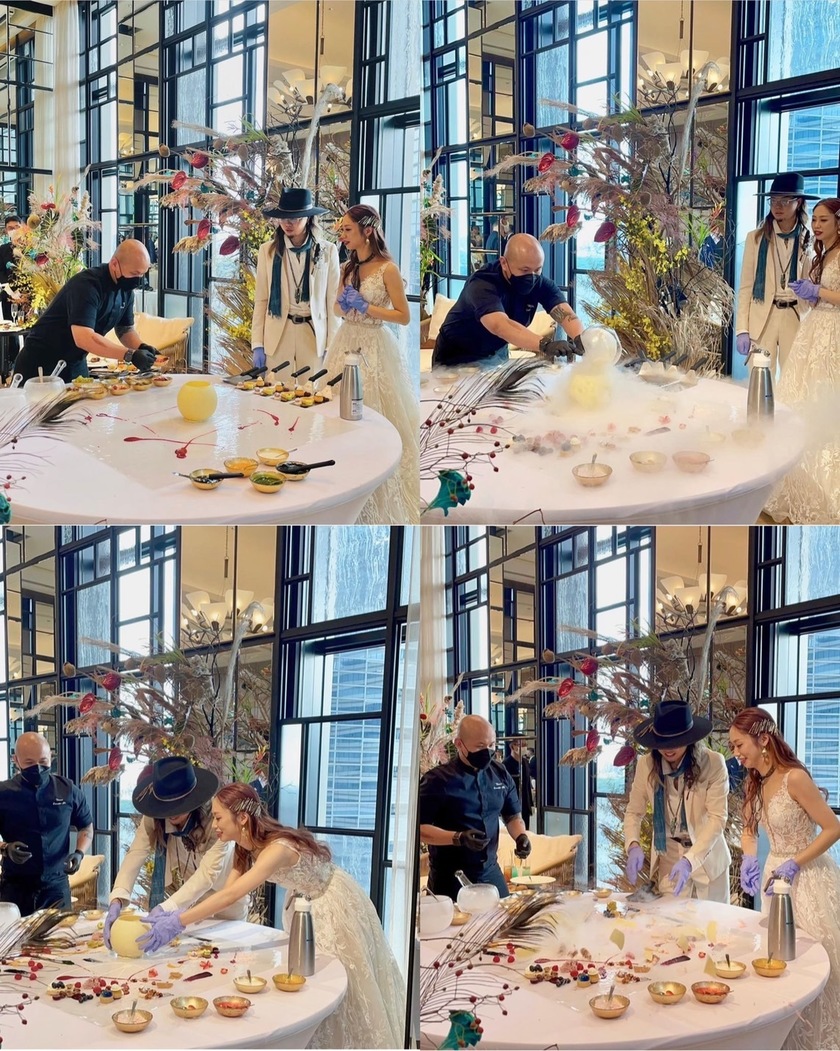 キンプトン新宿の名物演出♡シェフによるデザートパフォーマンス【アートキュイジーヌ】の様子をご紹介＊にて紹介している画像