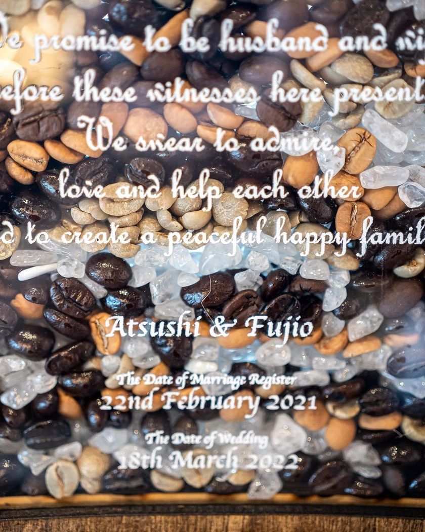 コーヒー好き夫婦なら♡珈琲豆を入れてもらって最後には振る舞う「コーヒービーンズセレモニー」が素敵♡にて紹介している画像