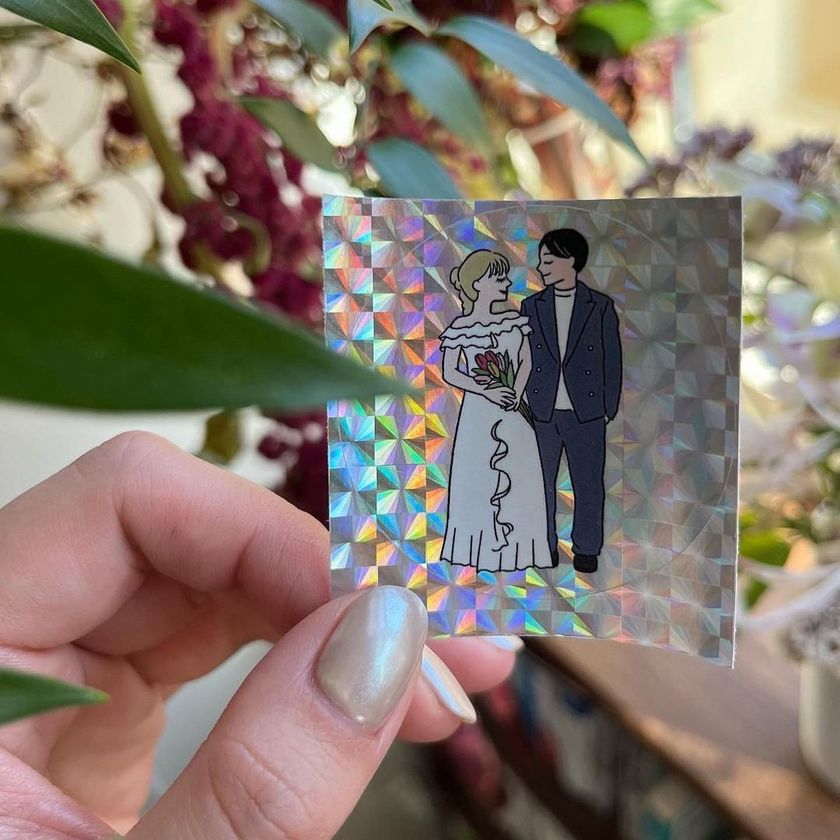 教えてもらいました♡ふたりのイラストをビックリマンシール風にキラキラ印刷する方法✨にて紹介している画像