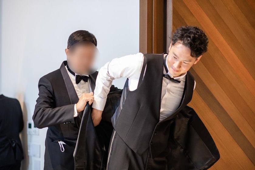 The groom's version of veiling down! 【A summary of the final preparation performance from parents to the groom】にて紹介している画像