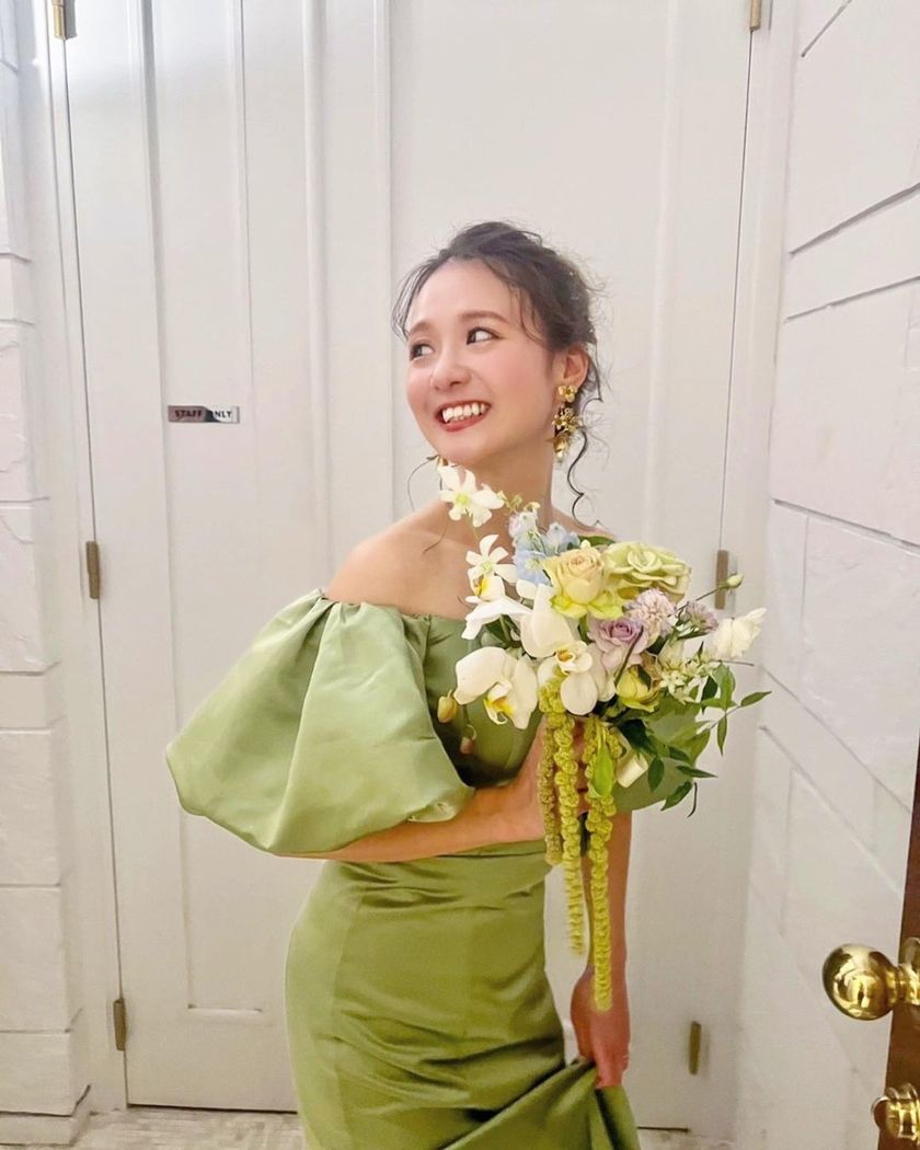 It looks like a fluffy string and has a bohemian vibe. [Amaranthus] serves as an accent for wedding bouquets.にて紹介している画像