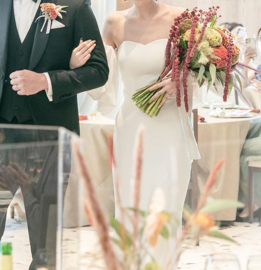 It looks like a fluffy string and has a bohemian vibe. [Amaranthus] serves as an accent for wedding bouquets.にて紹介している画像