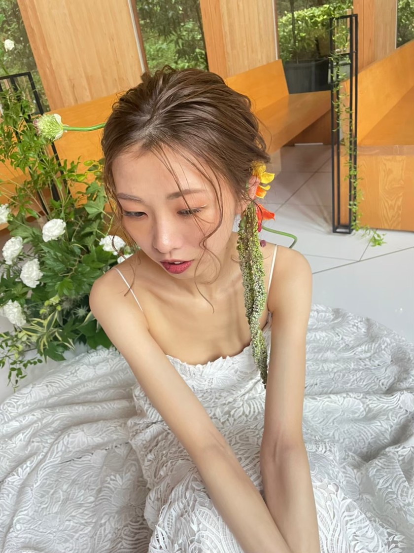 It looks like a fluffy string and has a bohemian vibe. [Amaranthus] serves as an accent for wedding bouquets.にて紹介している画像