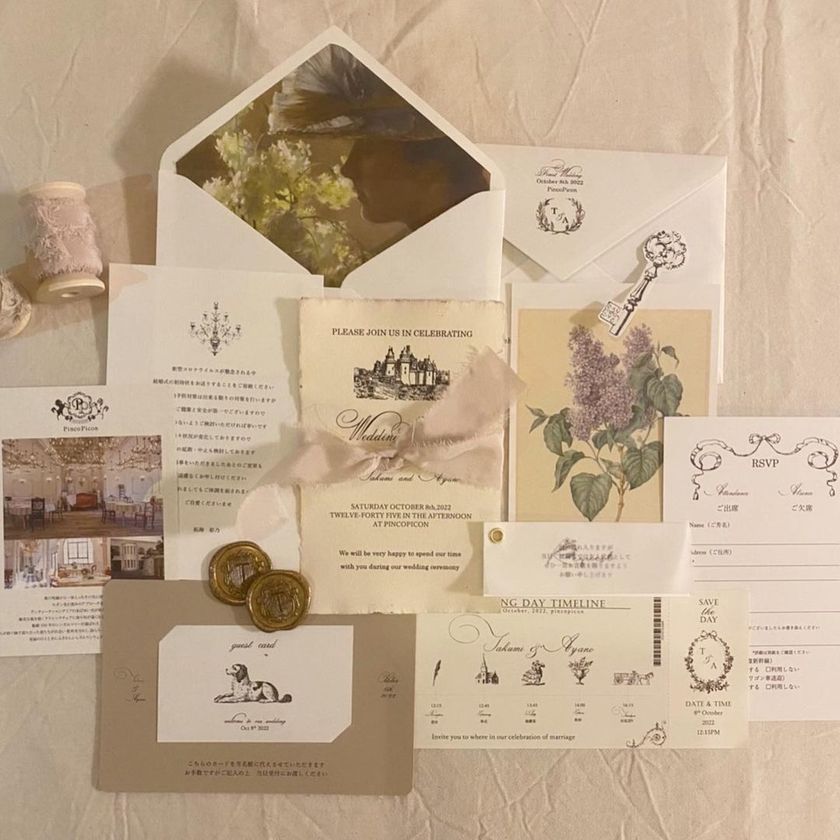 I can't believe this is handmade. A wonderful collection of "handmade invitations" that deserves admiration! 💌にて紹介している画像