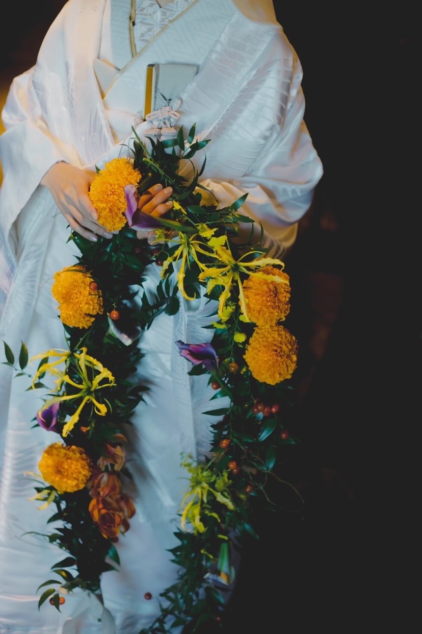 持ったり、巻いたり、丸めたり🌼色んな形になる「ガーランドブーケ」って知ってる？にて紹介している画像