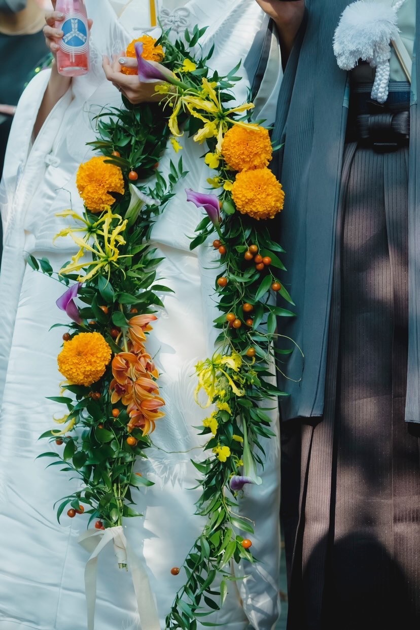 持ったり、巻いたり、丸めたり🌼色んな形になる「ガーランドブーケ」って知ってる？にて紹介している画像