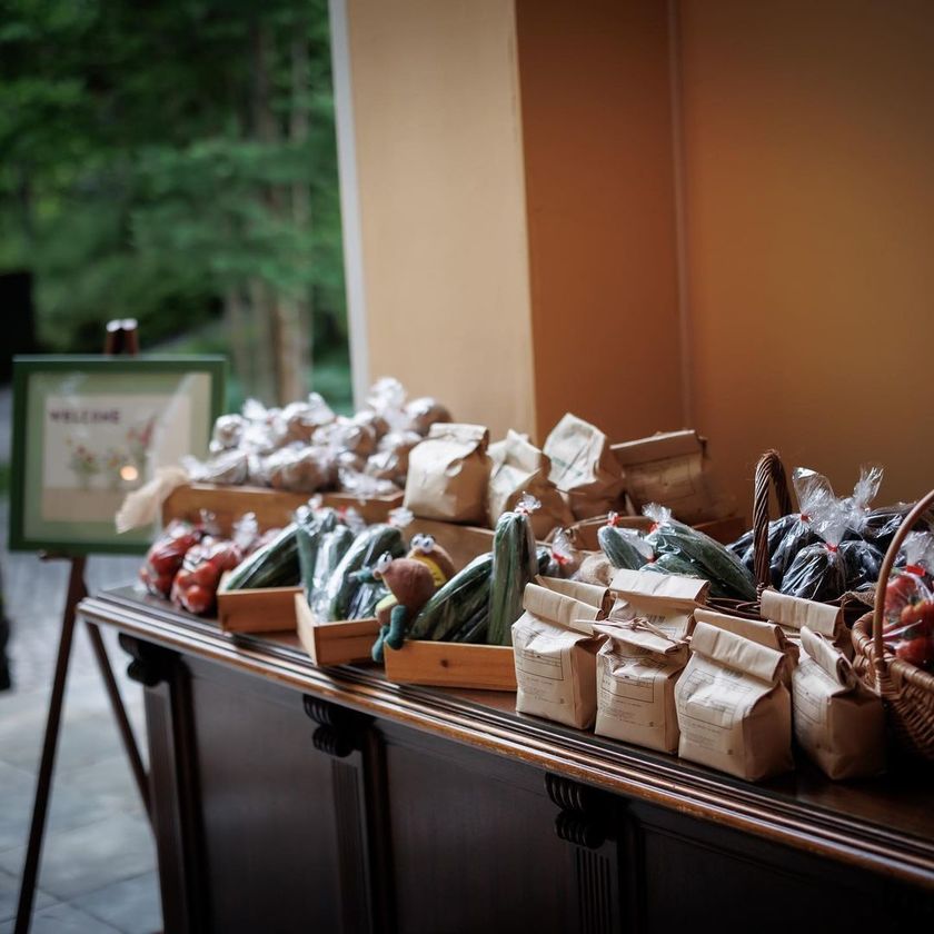 This is a revolution...! An idea for a "Favor Marche" where guests choose their own favors 🧺にて紹介している画像