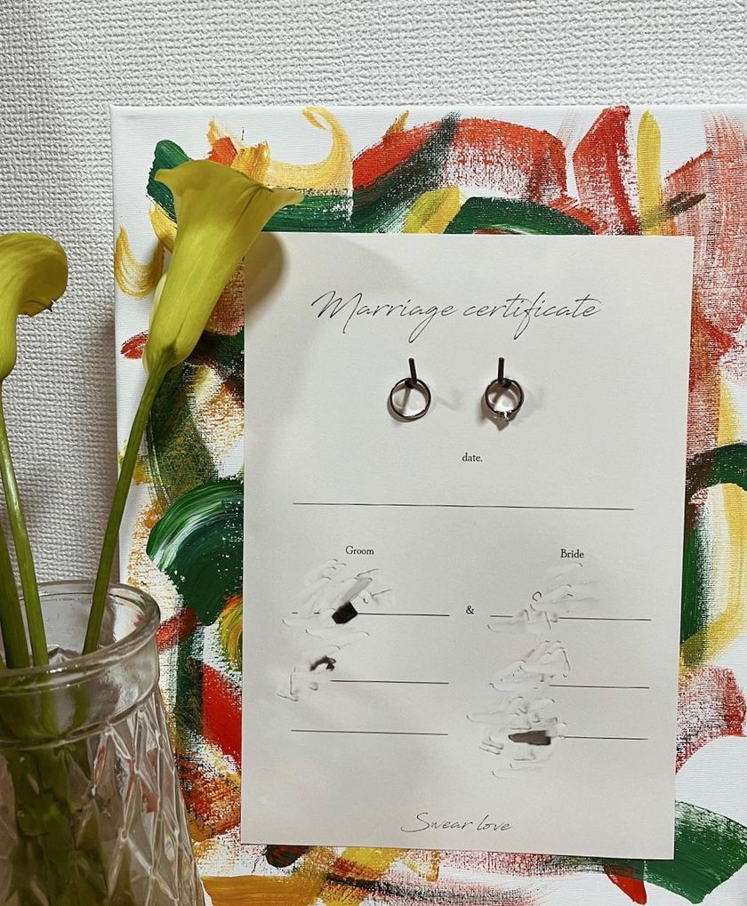 Wonderful production🖋 Create a [witness section] on the marriage certificate, and have it appear during the ceremony & get them to sign it idea📃にて紹介している画像