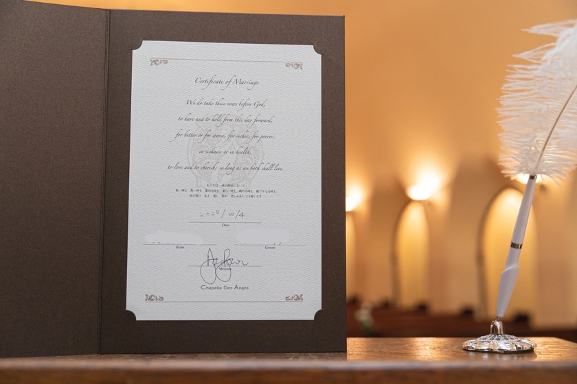 Wonderful production🖋 Create a [witness section] on the marriage certificate, and have it appear during the ceremony & get them to sign it idea📃にて紹介している画像