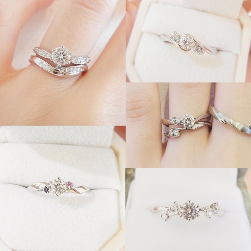 どれも可愛くて迷っちゃう🥺ラパージュの婚約指輪［54デザイン］を全部見せ💍にて紹介している画像